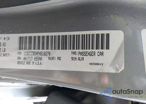 2015 Chrysler 200 S from USA, damaged, VIN 1C3CCCBGXFN516270